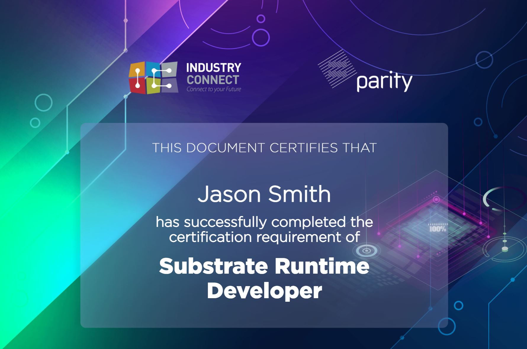 Substrate certificate